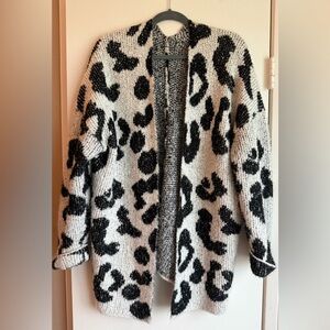 Black and White Animal Print Cardigan